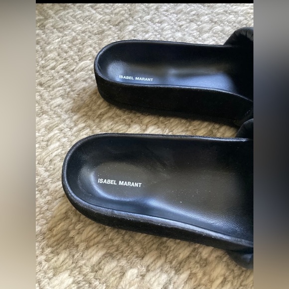 Isabel Marant Hellea ShopBop Black Slides Sandals - Picture 2 of 4